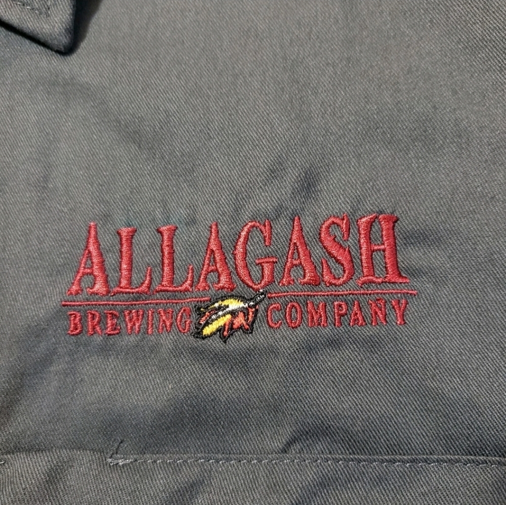 Allagash Brewing Company Shirt Mens Portland Maine Gray Short Sleeve Dickies